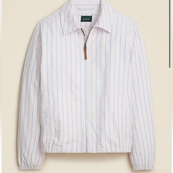 J. Crew Harrington jacket in cotton oxford Medium Pink and Blue Striped